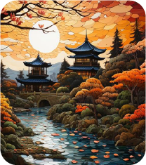 Autumn pagoda painting
